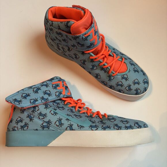 Nike KD Kevin Durant Vulc Blue Crabs Mid/High Top Basketball Shoes Size 6 Youth - Picture 1 of 11